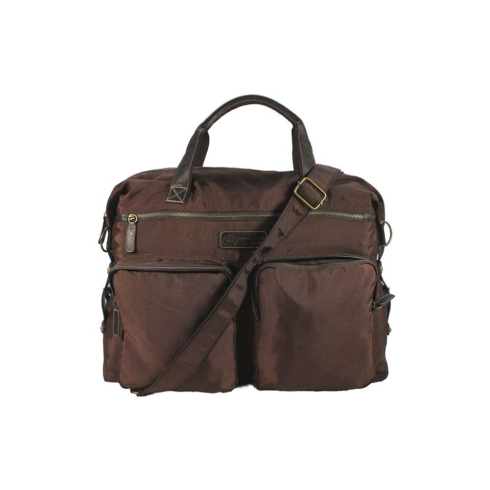Hayden Harnett Womens Zippered Travel Duffle Handbag Brown